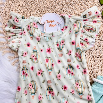 Conj. Blusa Ribana Balões e Short em Moletinho - Verde